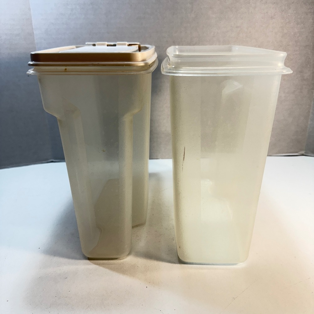 Rubbermaid Cereal Keeper 13 Cup Clear Almond Servin Saver Vintage Container READ